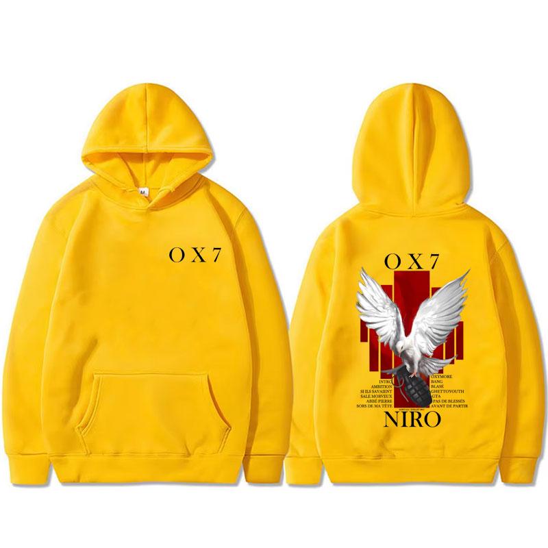 

Репер Niro OX7 Альбом Графічне худі Чоловіче Жіноче Хіп-хоп Мода Поп-музика світшот Чоловіче Повсякденне Бавовняне Вінтажне худі-пуловер XXXL