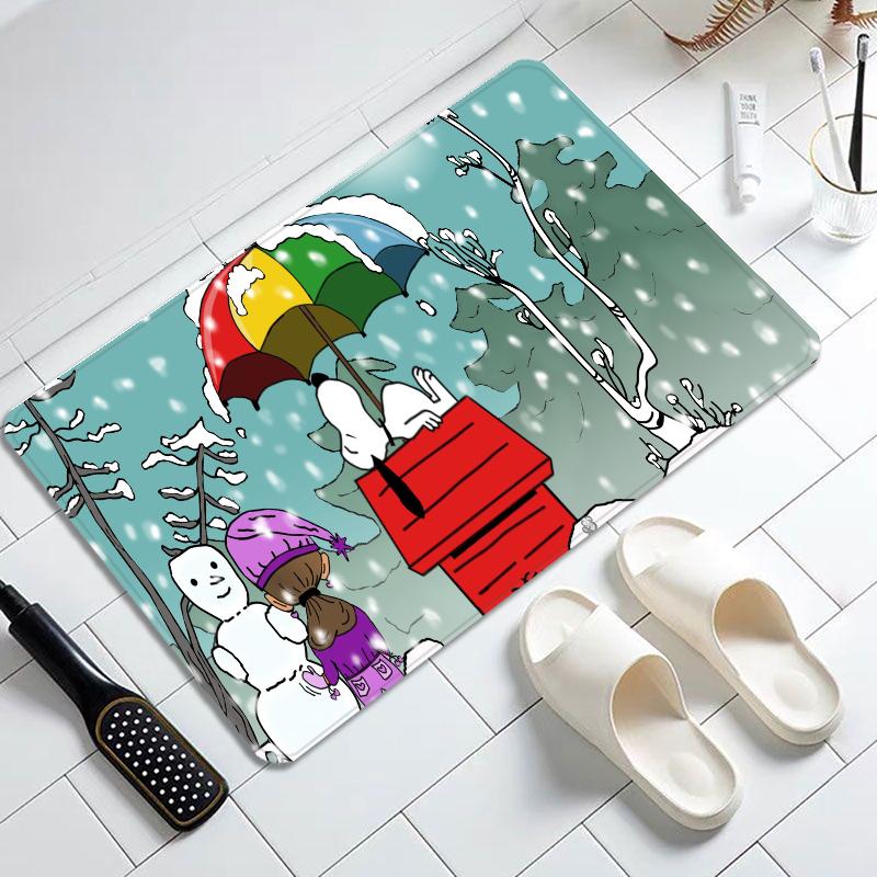 Cartoon Cute S-SnoopyS Door Mat Entrance Non-slip Doormat Washable Kitchen Carpet Hallway Rugs Bathroom Bath Door Mats