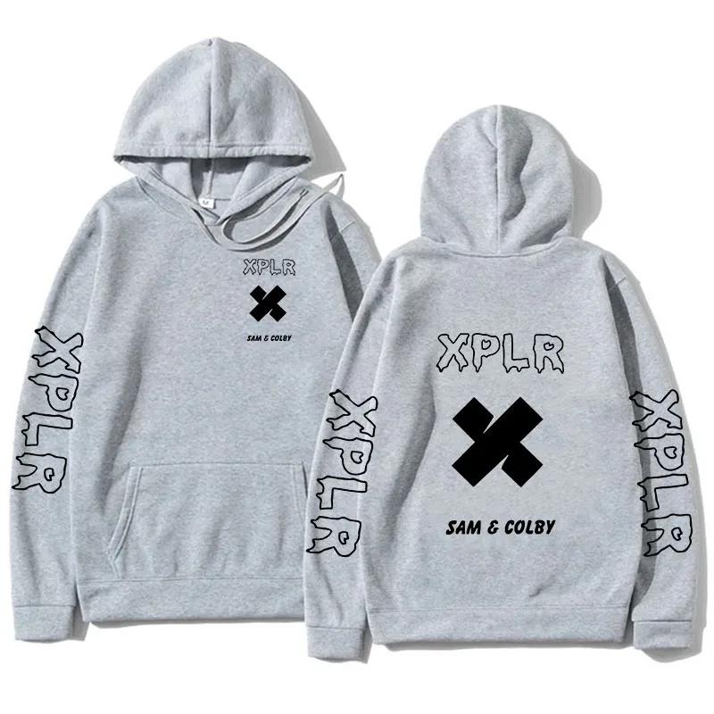 Xplr Hoodie Sam And Colby Chainlink Merch Heart Shaped Printed Sweatshirt Men Women Long Sleeve Pullover Fashion Hoody Oversized Clothing