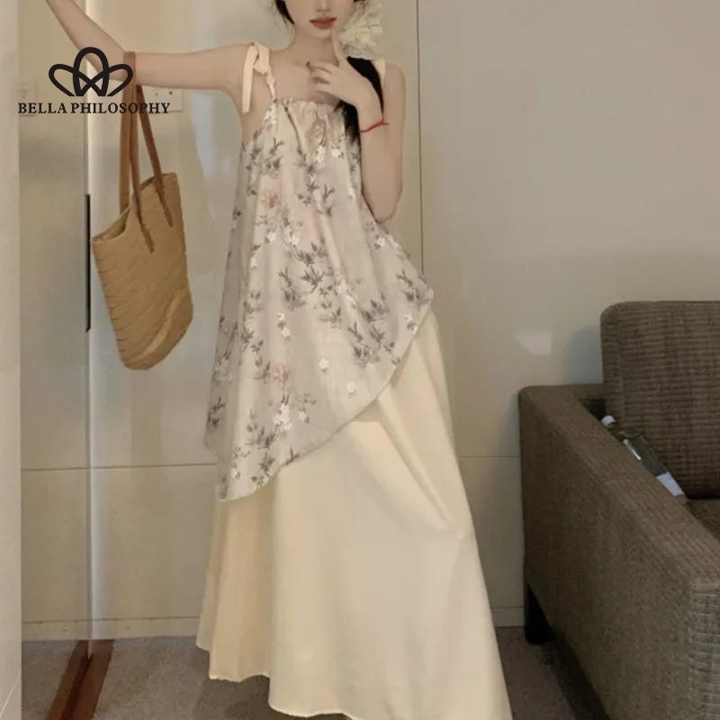 

Сарафан с цветочным принтом и нерегулярным краем: Раскройте свою нежную душу в этом романтическом отпускном платье бежевый