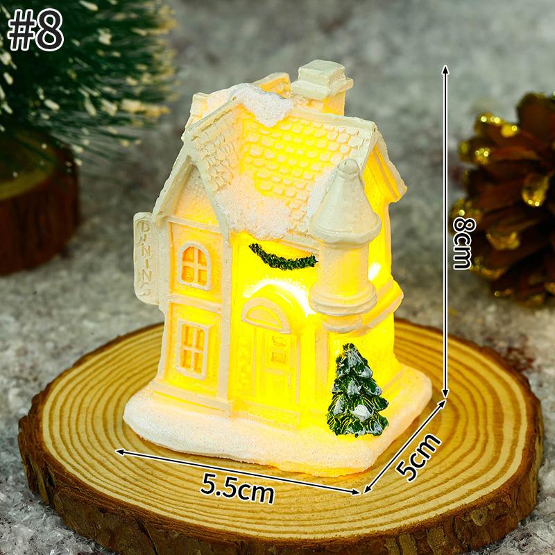 Christmas Home Decoration Xmas Desk Accessories House Micro Landscape Santa Claus Figure Christmas Gift for Women Girls