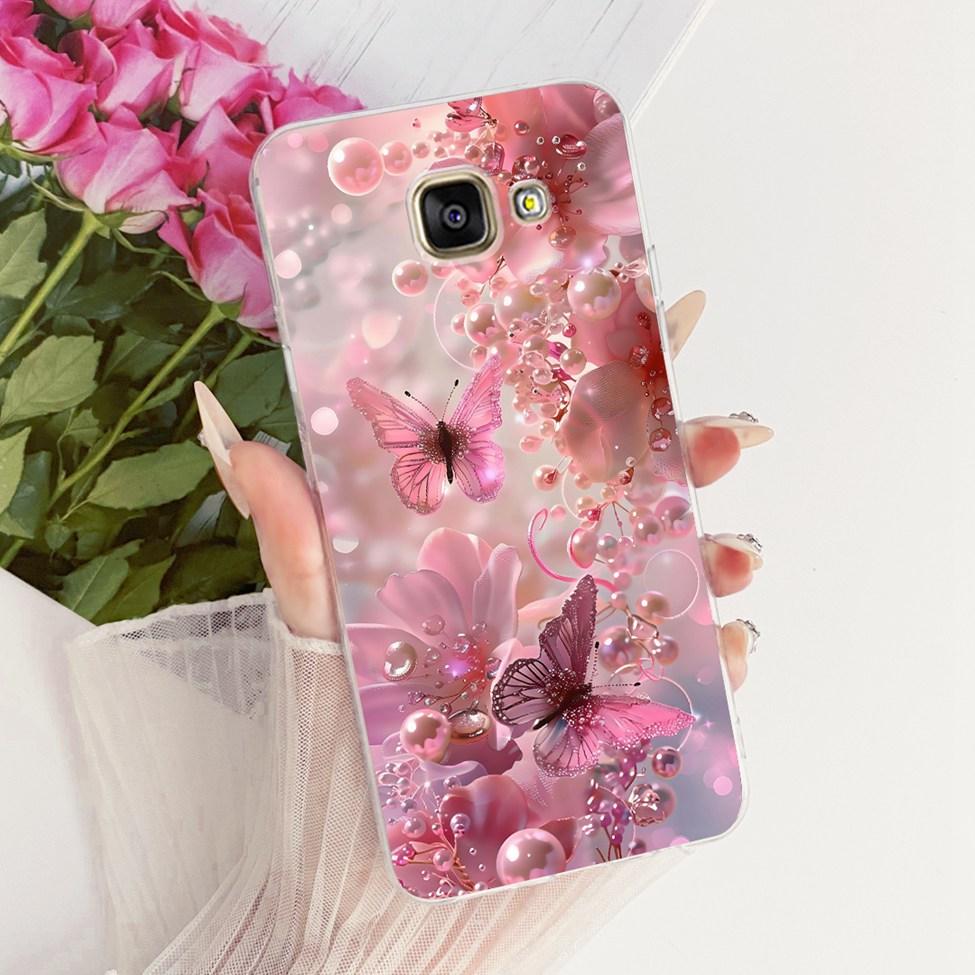 Clear For Samsung A3 2016 Case SM-A310F Cute Cat Fashion Butterfly Funny 2D Painted Casing For Samsung Galaxy A3 2016 Cover