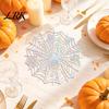 Easy to Clean Table Mats for Dining Halloween Spider Web Placemat Table, Heat Resistant PVC Mats, Protectors Waterproof Non-Slip Hollow Decorative
