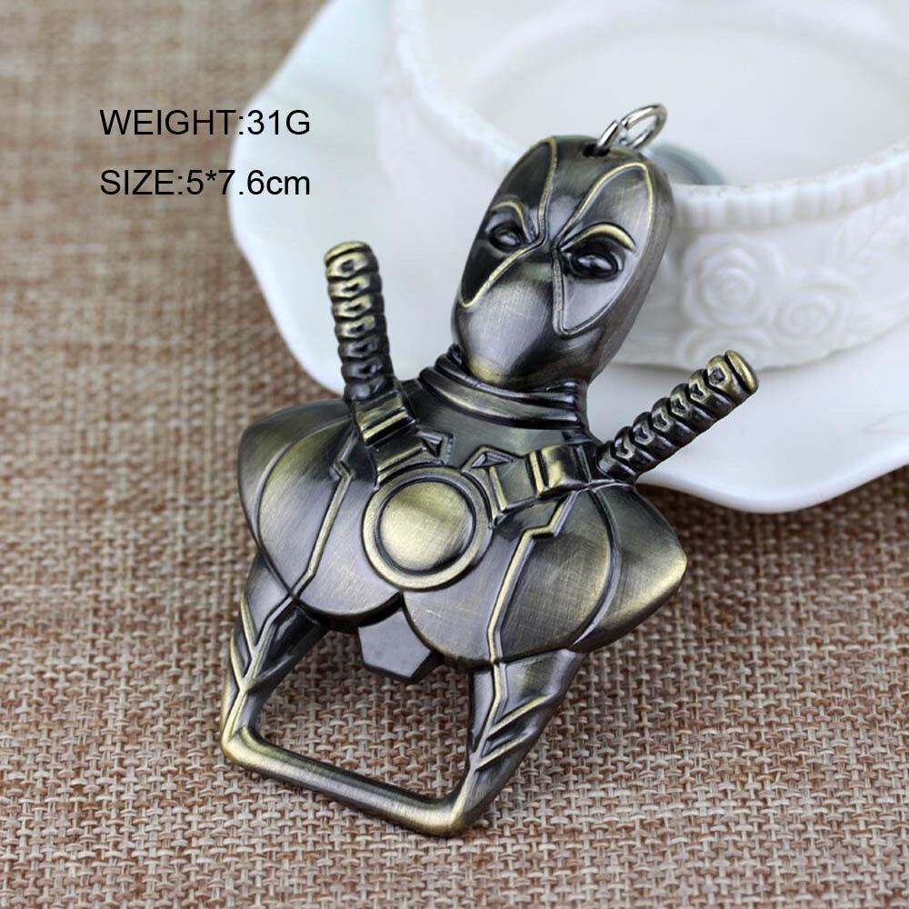 Silver Bronze Marvel Comics Deadpool Logo Metal Bottle Opener Keyring Keychain