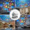 LED Ocean Projector Light USB Powered LED Night Light 360° Rotating Dynamic Atmosphere Lamp for Living Room Bedroom Game Decor