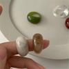 Smooth Glossy Resin Wide Band Ring With Arc Design Comfortable Finger Accessory For Daily Wear And Special Occasions
