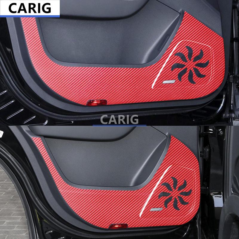 For HONGQI HS7 19-22 Door Anti-kick Sticker Modified Carbon Fiber Pattern Interior Car Film Accessories Modification