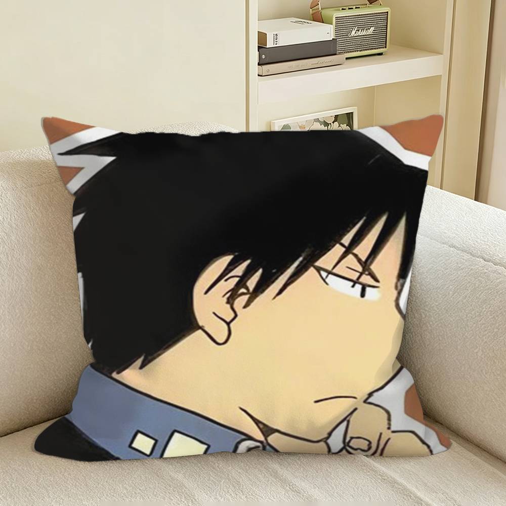 FAFullmetal Alchemist Anime Merchandise Square Sofa Pillow Cover Solid Color Living Room Home Decor Cushion Case