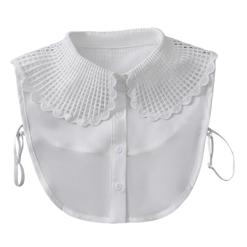 Breathable Cotton Polyester False Collar With Peplum Shoulder Design Easy To Wear Fashion Neckpiece For Daily Outfits