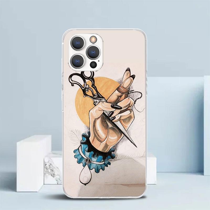 Hair Stylist Scissors Brush Phone Case For IPhone 16 17 Air 16E 15 14 Plus 13 Mini 12 11 Pro Max 7 8 + SE 2020 Soft TPU Back Cov