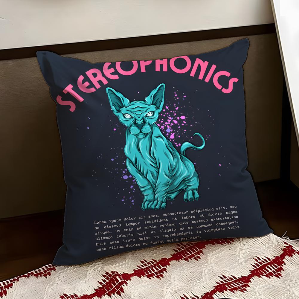 SStereophonics Band Cushion Cover Reversible Soft Durable Pillow Cover Home Car MultiScene Use for Daily Comfort