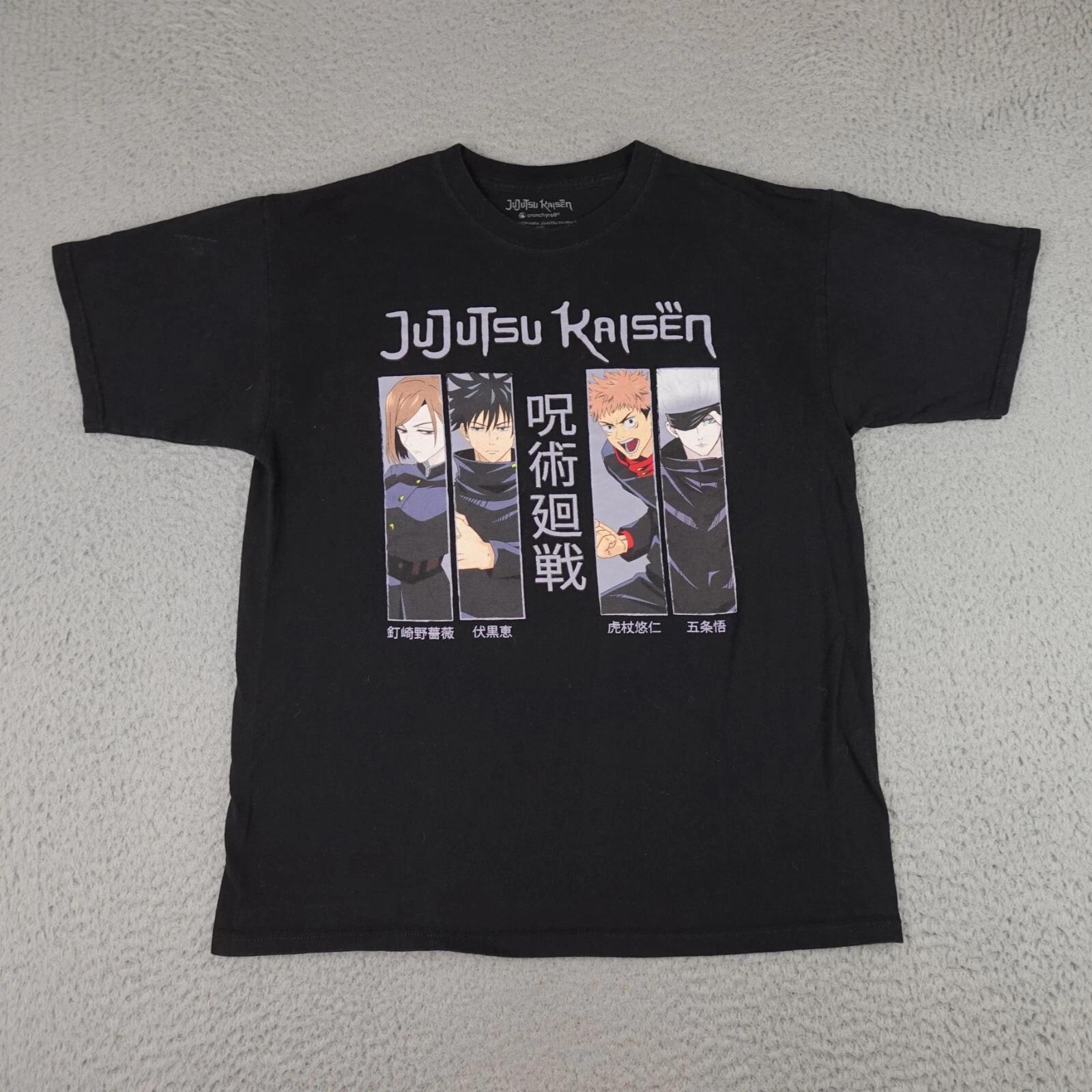 Jujutsu Kaisen Shirt Mens Large Black Short Sleeve Anime Graphic Crunchyroll 2XL