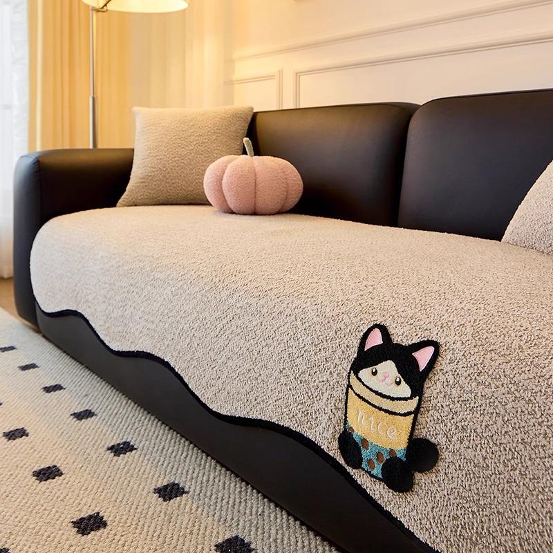 

2025 Европейский Ретро Всесезонный Однотонный Чехол на Диван Нескользящий Чехол-Протектор для Дивана Универсальная Подушка для Дивана Неправильной Формы 90X90cm