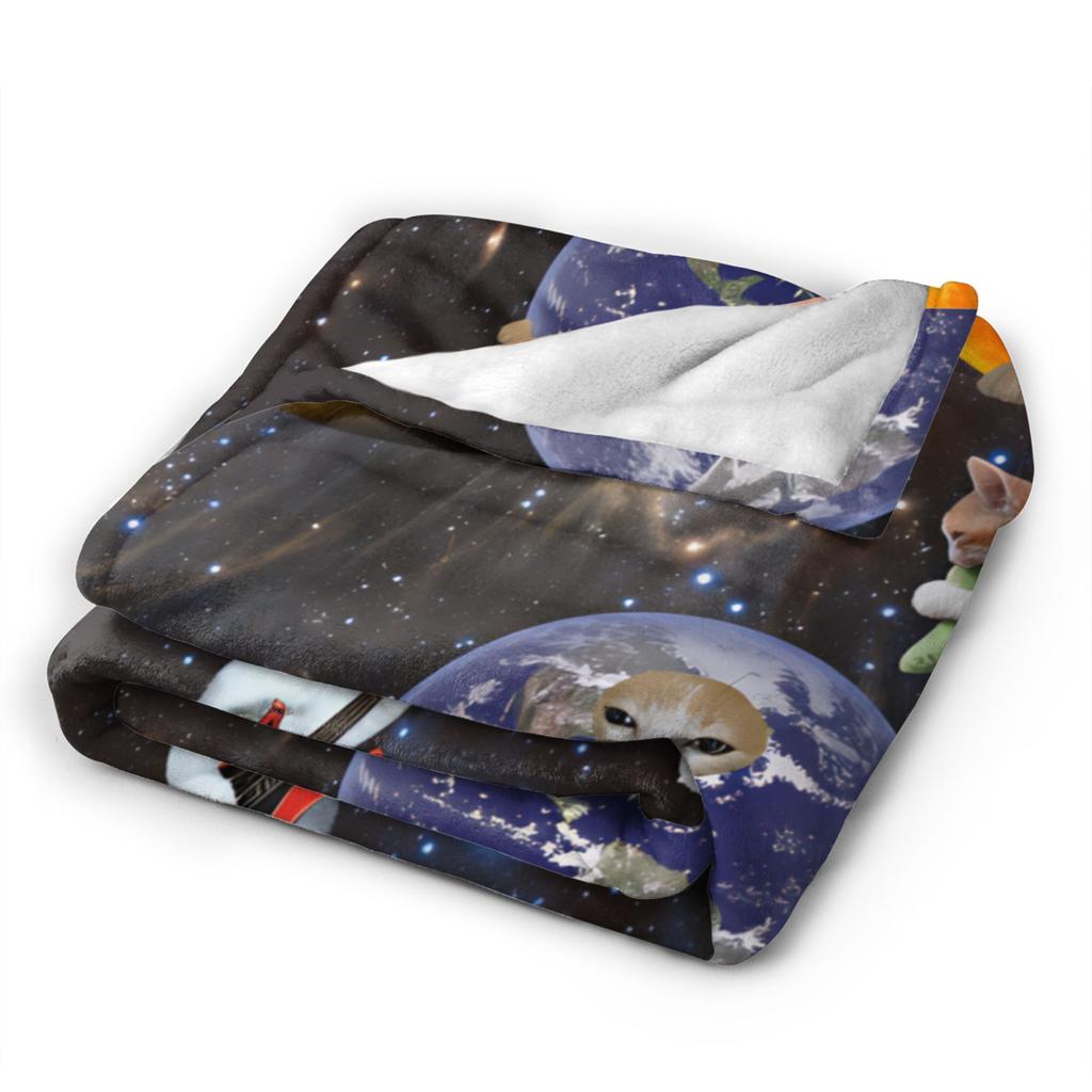 Soft Warm Blankets Children Airplane Travel Meowl Cat Throw Blanket Flannel Bedspread For Couch Chair Novelty Sofa Bed Cover