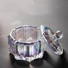 Luxury Crystal Glass Ashtray with Lid Household Wind and Fly Ash Cigar Ashtray Living Room Home Decoration Cigar Accessories