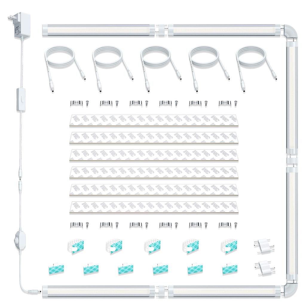 LED Cabinet Light, Bar Light, Kitchen Light, Daylight White, AC Adapter Included, Energy Saving, Compact, Stylish, Adjustable Brightness, Indoor