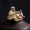 Antique Pure Brass Feng Shui Small Ornaments Town House Lucky Transfer Maitreya Buddha