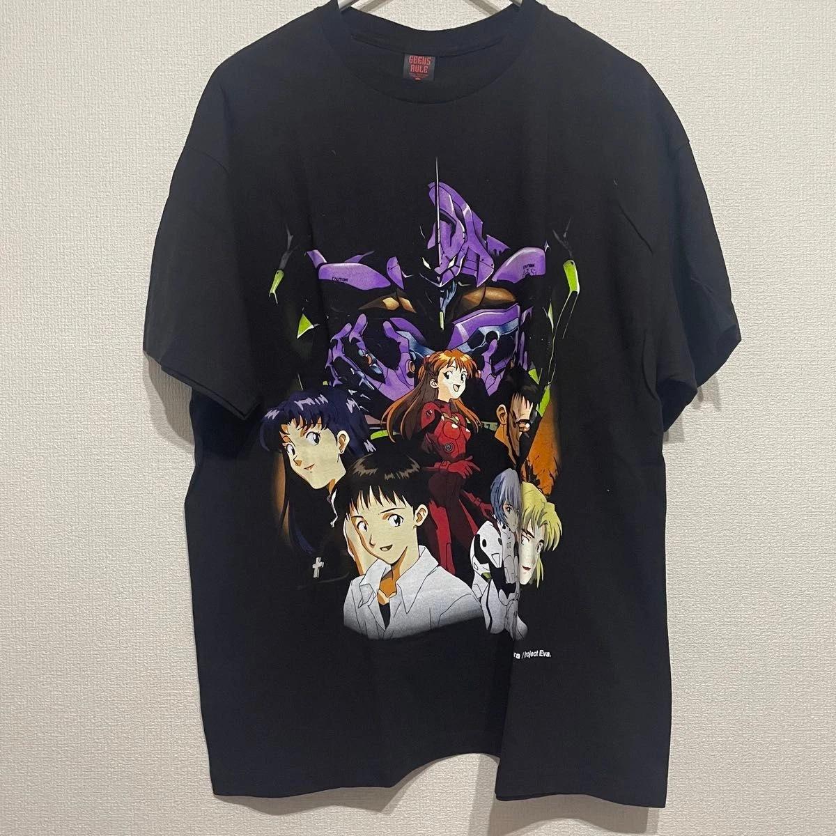 Anime T Shirt Evangelion Asuka Rei Shinji XL Black Official Japan Mens 2XL