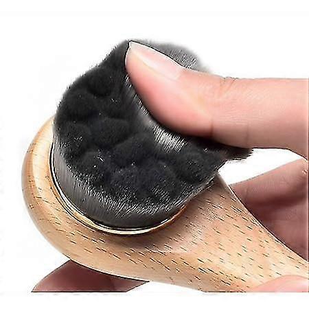 Facial Brush Soft Natural Bristle Exfoliating Skin Cleansing Cleanser With Wooden Handle