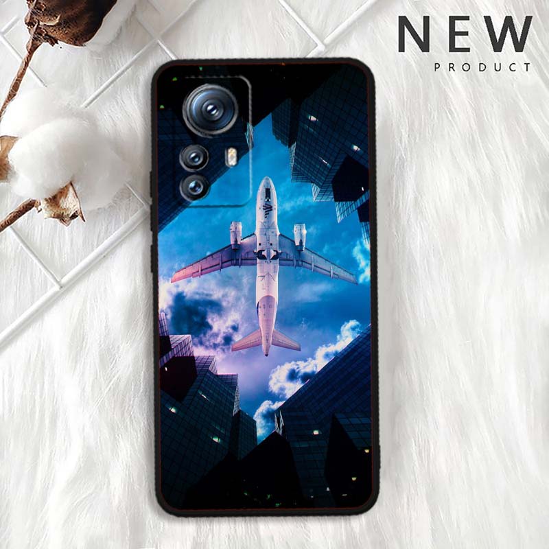 Fashion airplane pattern Phone Case For Xiaomi Mi 15 14 13 13T 12 12T 12S 11 11i 11T Pro Ultra Lite 5G Black Soft