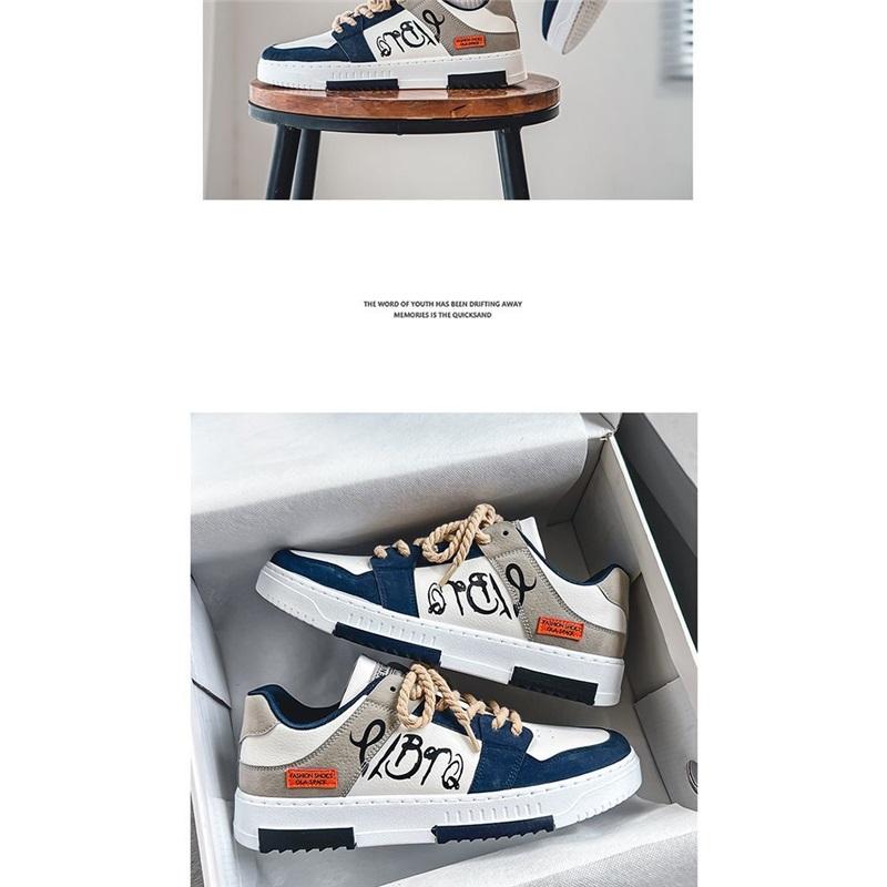 Men's Casual Platform Sneakers Lace Up Fashion Skateboard Shoes For Daily Wear