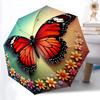 1pc Butterfly Print Folding Umbrella | Elegant Design, Fashionable Accessory, Durable Construction, Sturdy Ribs Yy251107014