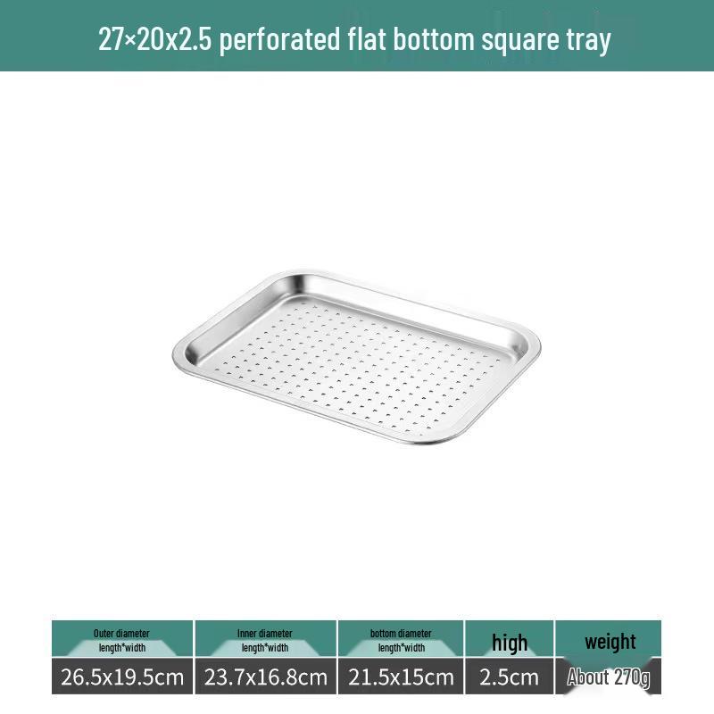 ShengJia Stainless Steel Perforated Multi-Purpose Trays (5-Pack)