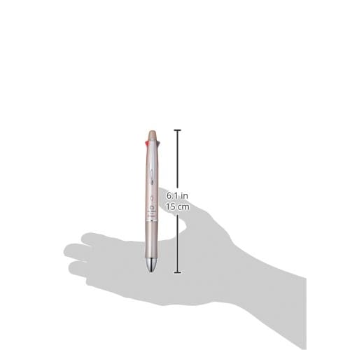 Pilot Multifunctional Pen Doctor Grip 4+1 4 Color Ballpoint Pen 0.7mm+Sharp 0.5mm Champagne Gold Body Size: 148x14.1mm/Slide Lever Type/26.3g