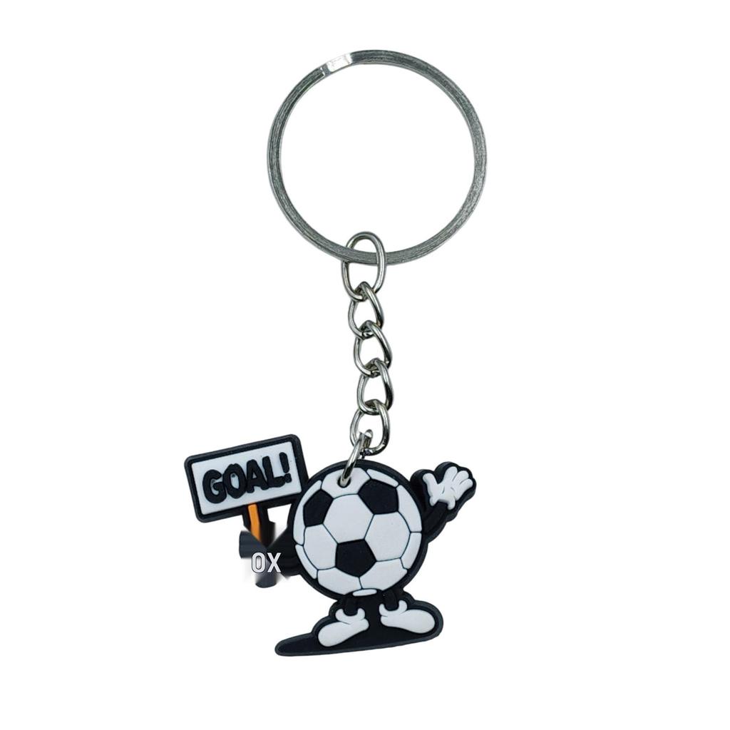 Creative Sports Keychain: Soft PVC Rubber Keyring for Football, Basketball, Volleyball, Rugby Bag Pendant