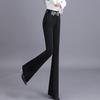 Micro-flat Pants for Women's Autumn and Winter New Black High-waisted Slimming Drooping Wide-leg Casual Pants
