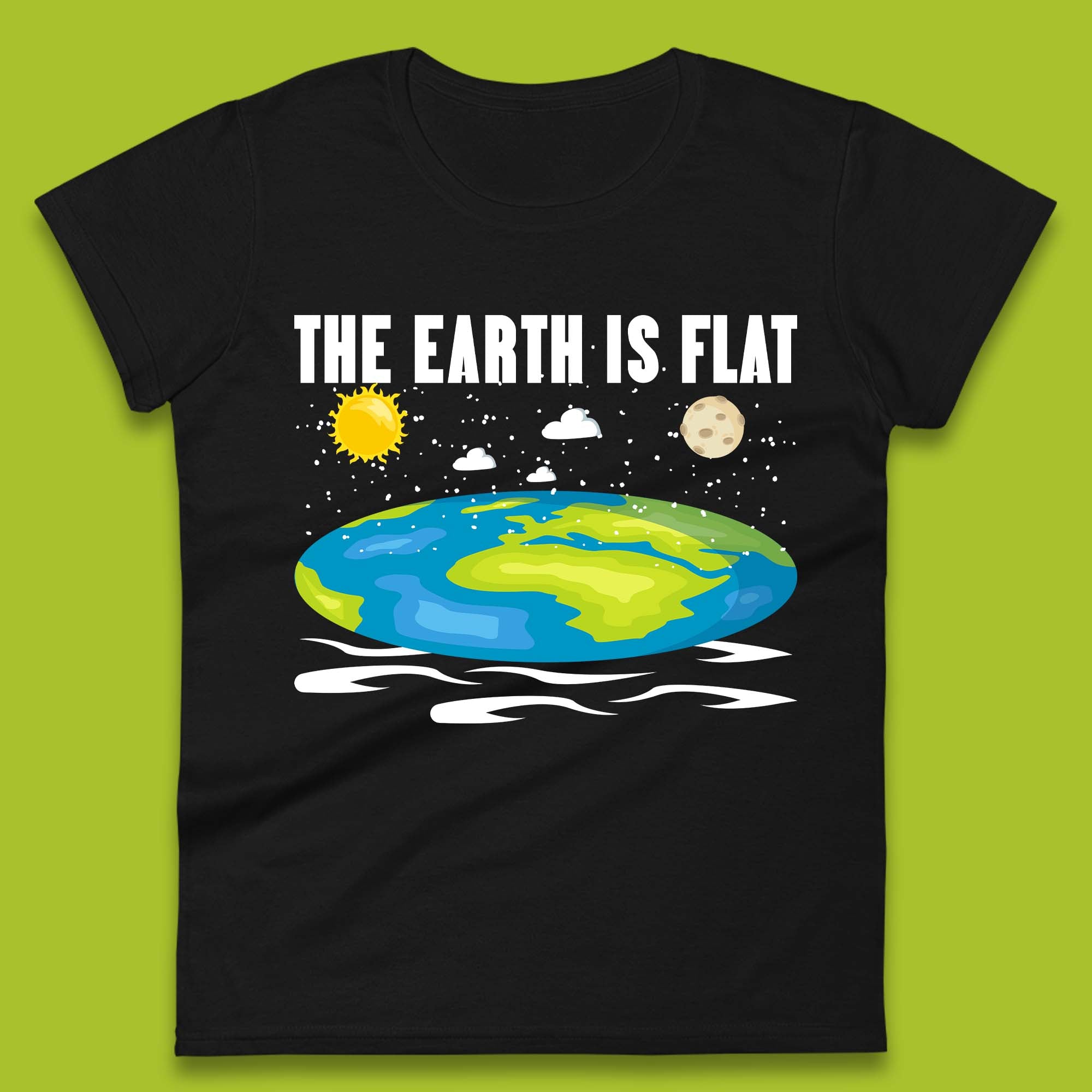 The Earth Is Flat Womens T-Shirt Mens Tops Tees Unisex XL