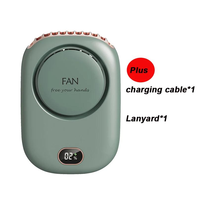 

New Mini Portable Fan Portable Rechargeable Bladeless Turbo Ultra Quiet Student Hand Held Fan Outdoor Sports Travel camping gear зелёный