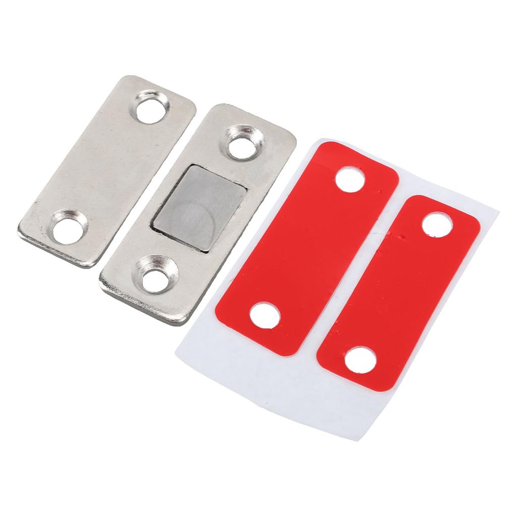 8 Pakk Magnetisk Dørfanger Ultratynn Dørlås Selvklebende Rustfritt Stål 2-veis Montering