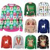 Women's Imitation Cotton Fashion Christmas Print Pattern Long-Sleeved T-shirt