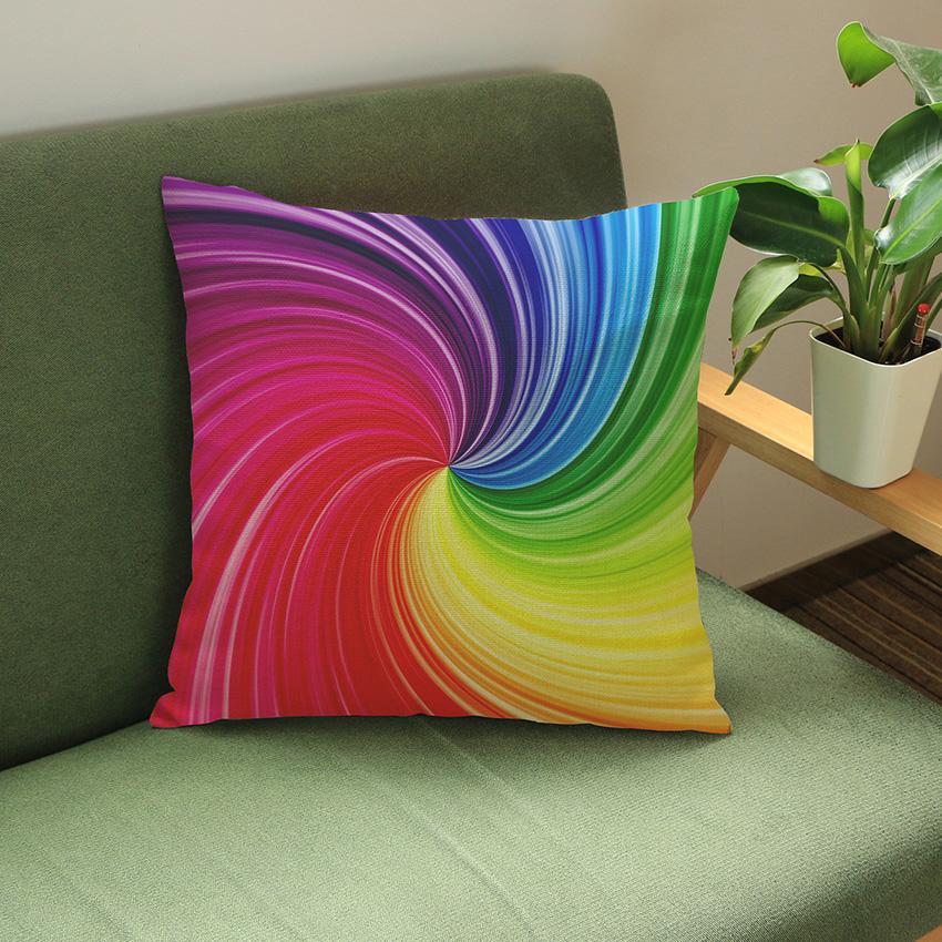 Colorful Geometrics Cubes Spots Home Decor Pillows Sofa Decorative Cushion Cover Modern Rotating Geometric Movement Pillow Cases