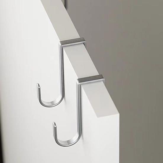 2/5Pcs Clothes Towel Hangers Over-Cabinet Hooks Strong Load-bearing Simple Installation Closet Wardrobe Door Hanging Hooks
