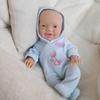 8 Inch Solid Silicone Rebirth Doll Charlie Rabbit Printing Blue Legged Pants Simulation Doll Soft Q Elastic Reborn Baby Doll for Child Christmas Gifts