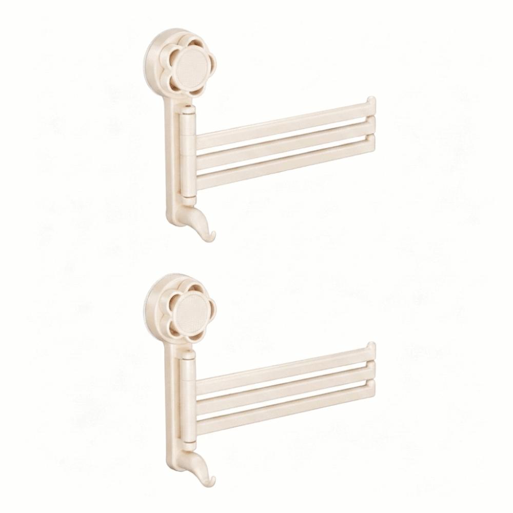 Rotating Towel Hanger Wall Mounted Bath Towel Holder Multi-Rod Towel Rack Shower