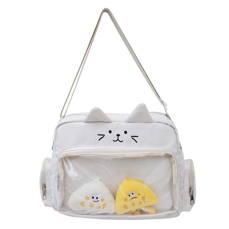 Студенческая сумка через плечо большой емкости с кошачьим принтом для девочек — фото 7