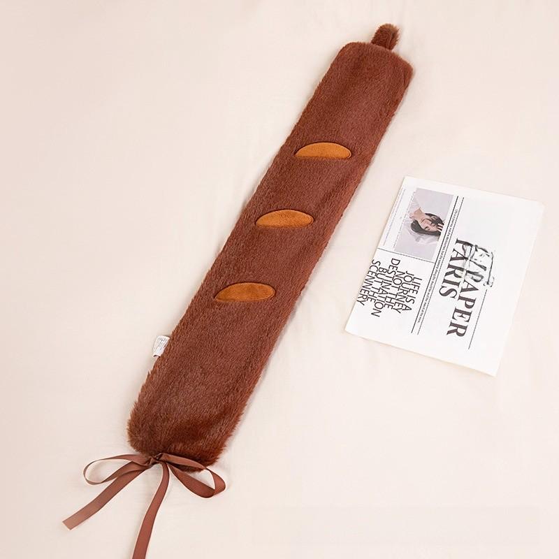 Cartoon Cat Shape Long Hot Water Bag With Soft Short Plush For Warmth And Gift Giving