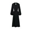 Summer Women's Clothing Vacation Style round Neck Puffy Long Sleeves Sexy Open Back Design Midi Skirt Dress 3309502