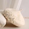 Dames S Wol Baret Met Parel Strass Herfst Winter Vintage Schildersmuts