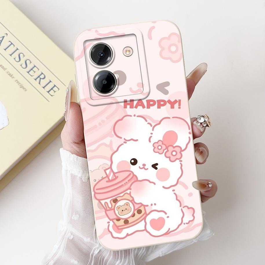 For Xiaomi Poco M7 Pro 5G Case Popular Flower Rabbit Duck Soft Liquid Silicone Cover For Xiaomi Poco M7Pro Capa 2409FPCC4G Coque