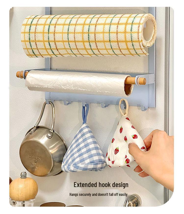 Magnetyczny Stojak do Przechowywania na Lodówkę Dopamina & Uchwyt na Folie z Emaliowaną Tablicą