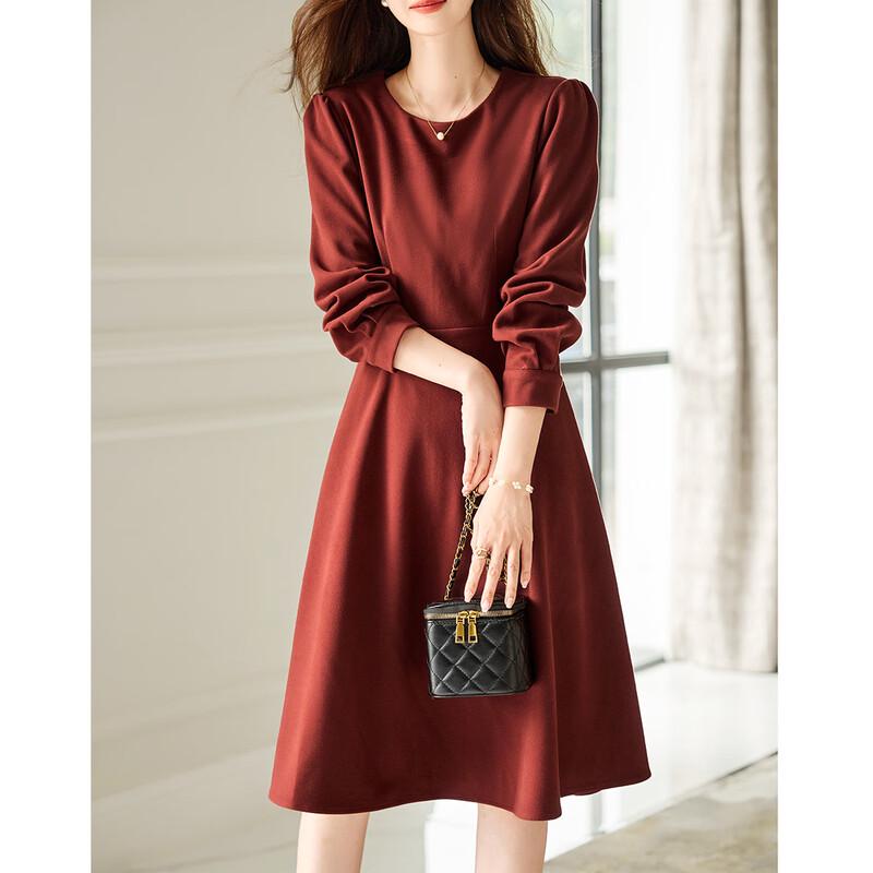 Demana Elegant Collection Round Neck A-Line Knit Midi Dress