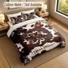 Cow Highland Theme Personalized 3Pcs Bedding Set Custom Text & Name 1 Sheet 2 Pillowcases Household Bedding 1pc