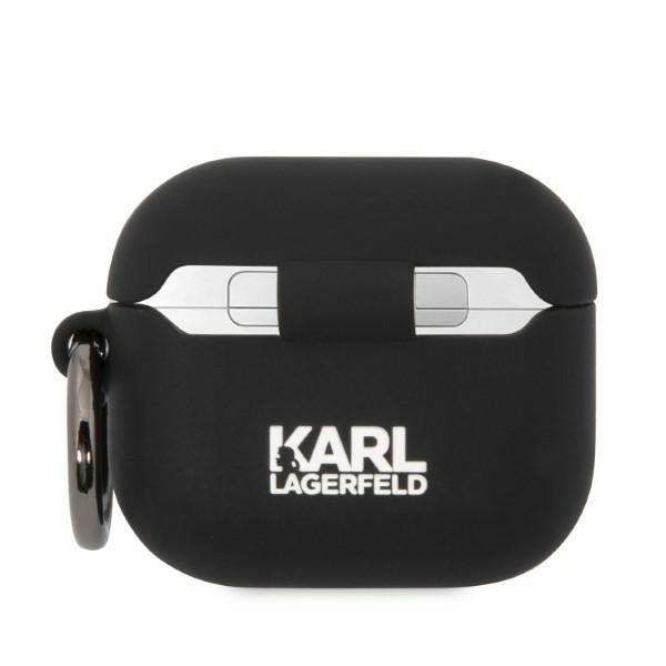 Karl Lagerfeld Kla3Runikk Airpods 3Cover Czarny/Black Silicone Karl Head 3D