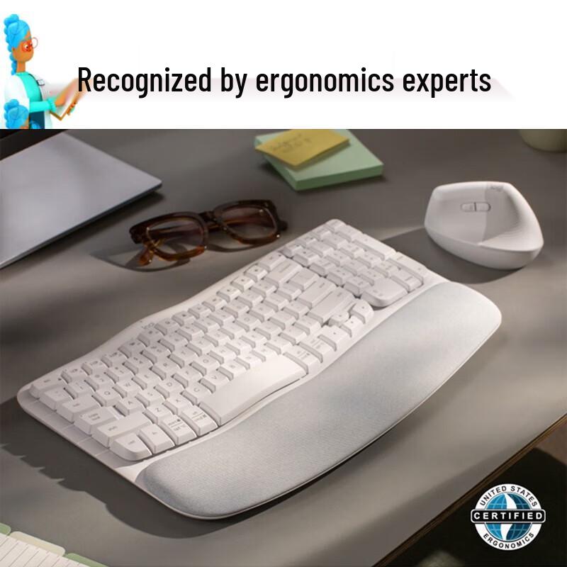 Logitech Wave Keys Ergonomic Wireless Bluetooth Keyboard