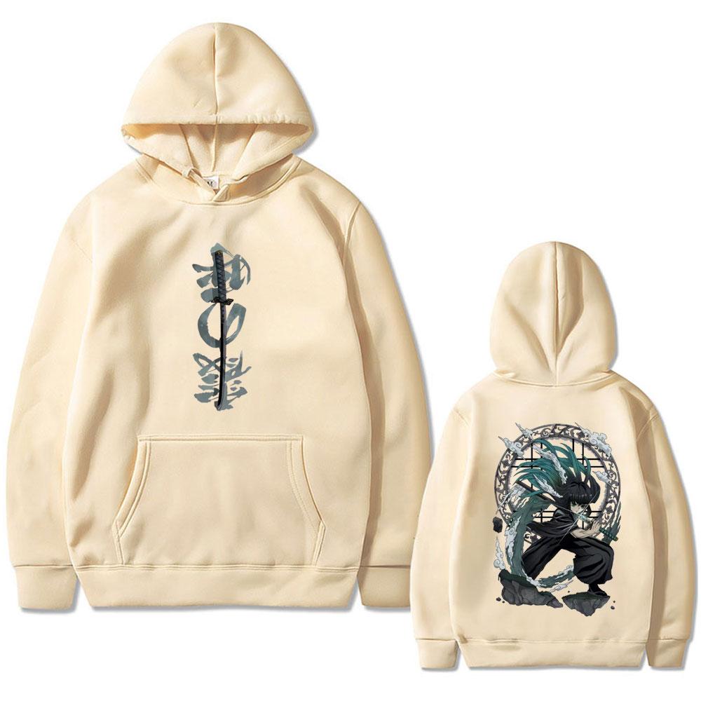 Anime Demon Slayer Tokitou Muichirou Graphic Hoodie Men Women High Quality Fleece Pullover Male Vintage Oversized Hoodies