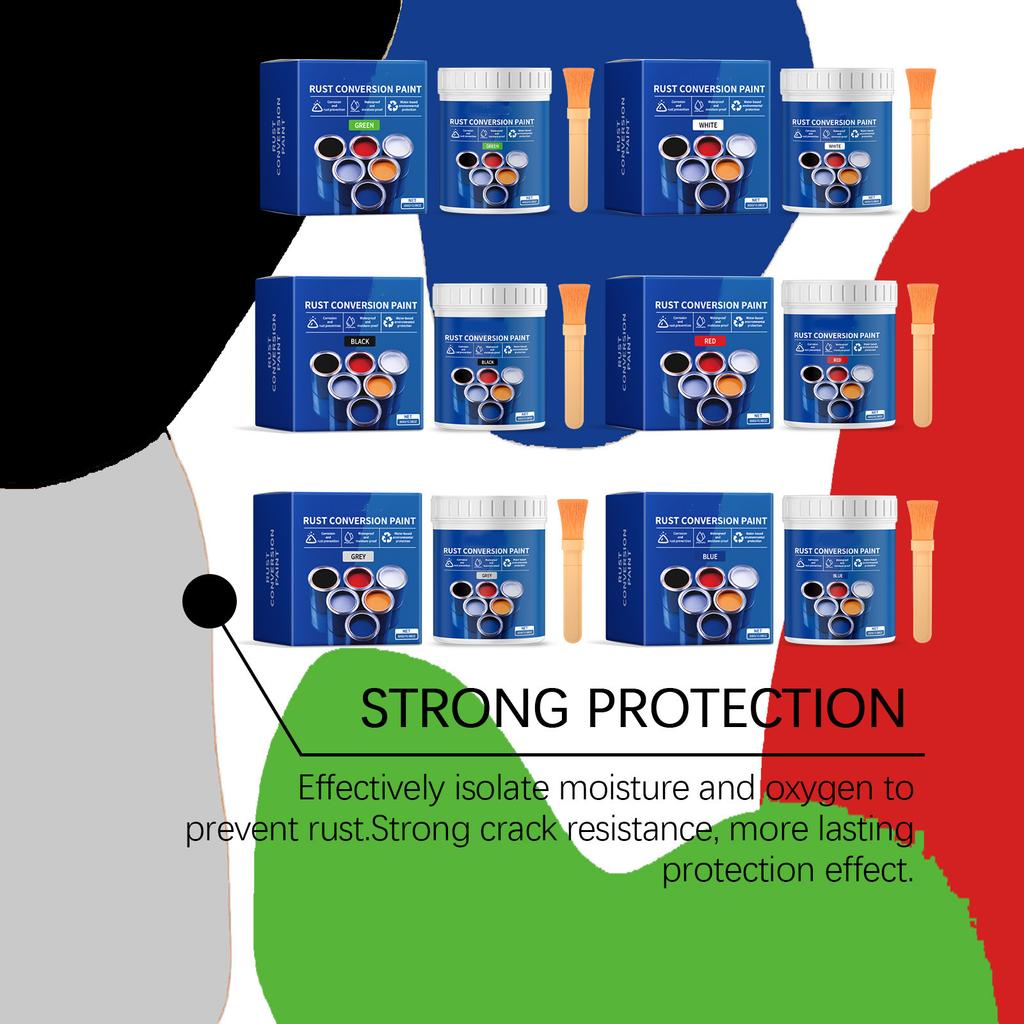 Vernice Convertitore di Ruggine Resistente alle Intemperie 300g Vernice Inibitrice di Ruggine a Base Acqua Protezione a Lunga Durata Multifunzione per Metallo